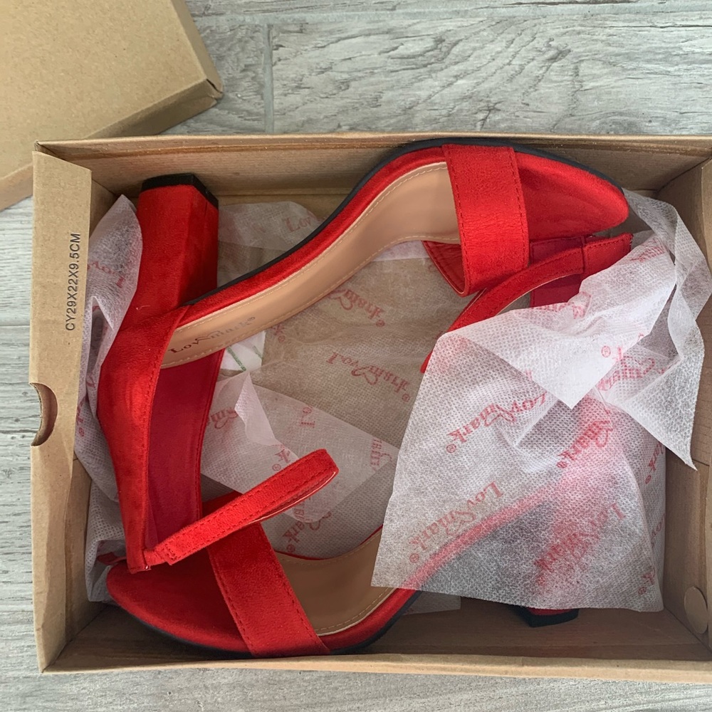 Never Worn NWT Suede Red Heels